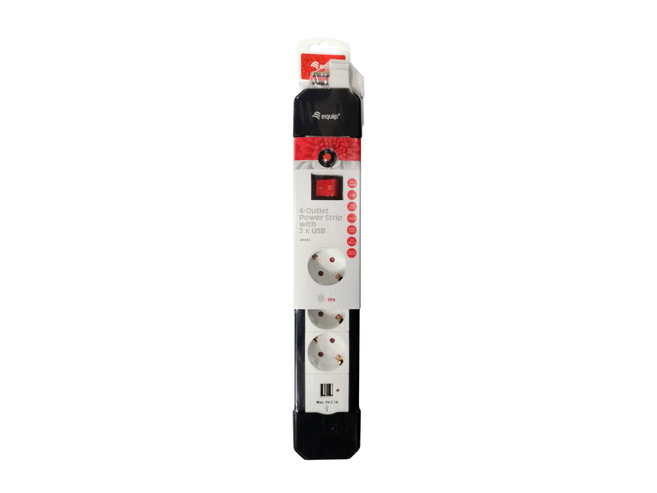 EAN 4015867222058 - Equip 245553 base múltiple 1,5 m 4 salidas AC Interior Negro, Blanco imagen 5