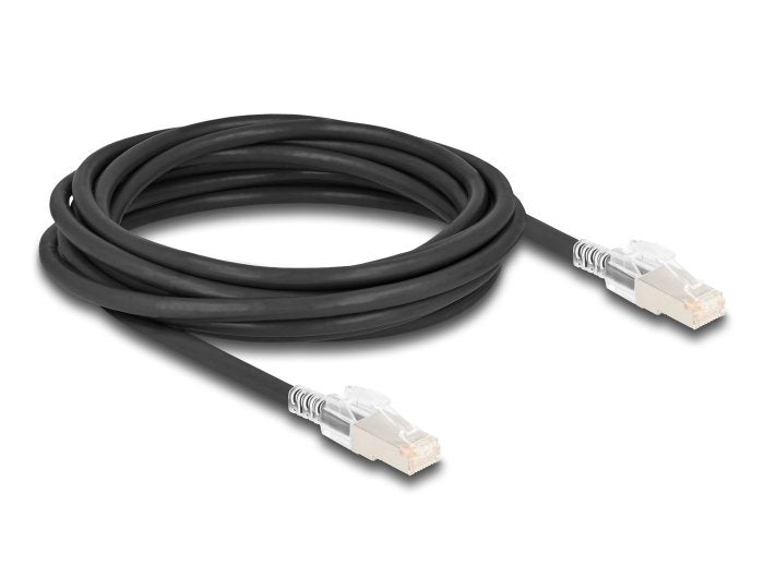 Delock 80258 Cable De Red Rj45 Cat.6a S/Ftp Con Juego De Clips De Seguridad, 5 M, Negro
