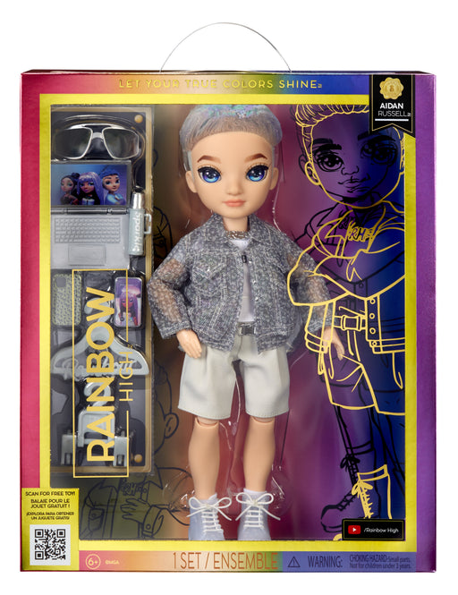 EAN 0035051583165 - Rainbow High Purple Fashion Doll- Aidan Russell imagen 1