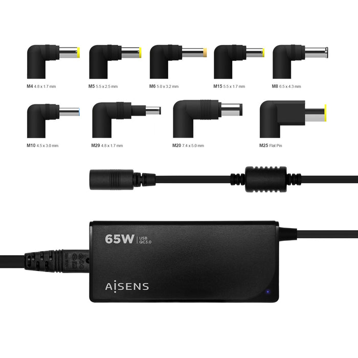 EAN 8436574707137 - AISENS ASLC-65WAUTO-BK adaptador e inversor de corriente Interior Negro imagen 4