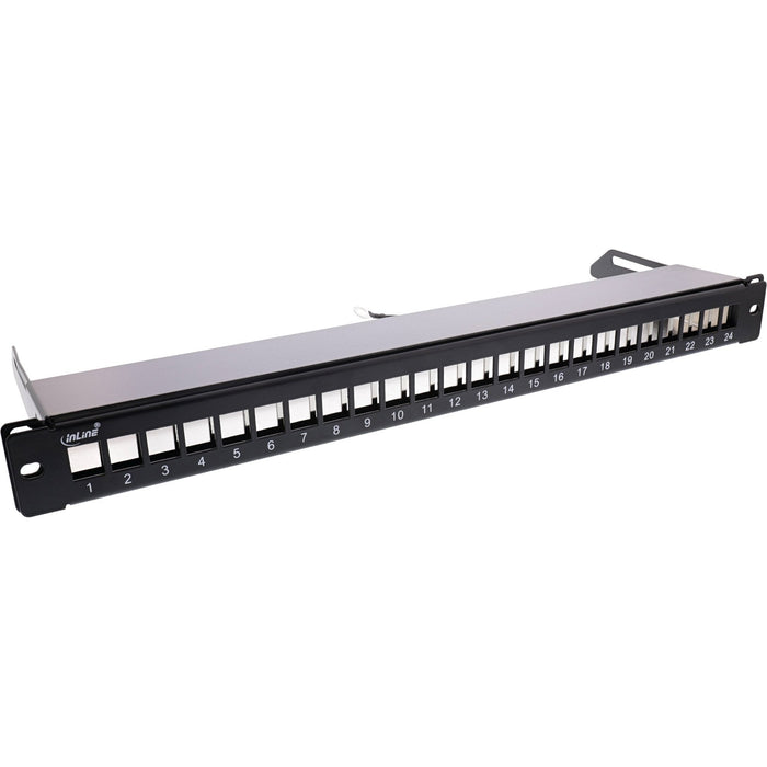 Patch Panel En Blanco Inline Con Extraíble 19" 24 Puertos 1u Negro Ral9005