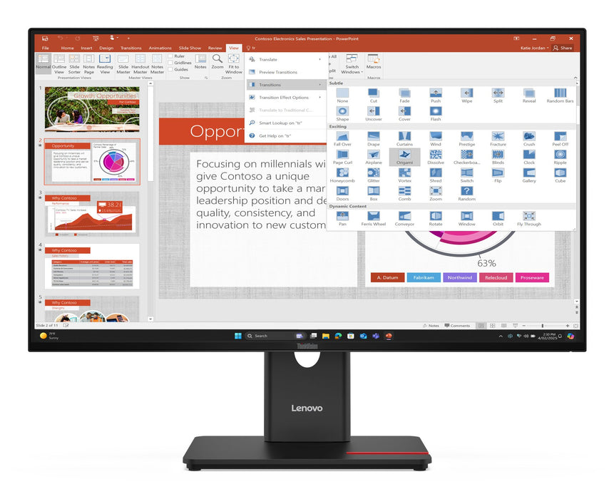 EAN 0198155817373 - Lenovo ThinkVision T27-40 pantalla para PC 68,6 cm (27") 1920 x 1080 Pixeles Full HD LED Negro imagen 1
