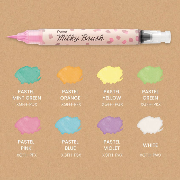 Pentel Rotulador Pincel Milky Brush Naranja