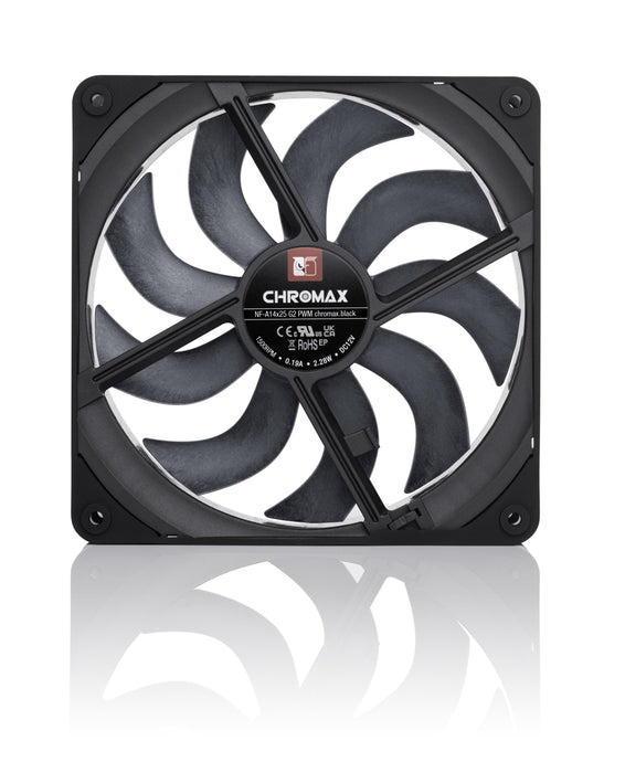 EAN 9010018100723 - Noctua NF-A14X25 G2 PWM CHROMAX.BLACK sistema de refrigeración para ordenador Carcasa del ordenador Venti imagen 4