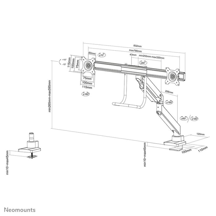 EAN 8717371446871 - Neomounts NM-D775DXSILVER soporte para monitor 81,3 cm (32") Escritorio Plata imagen 12