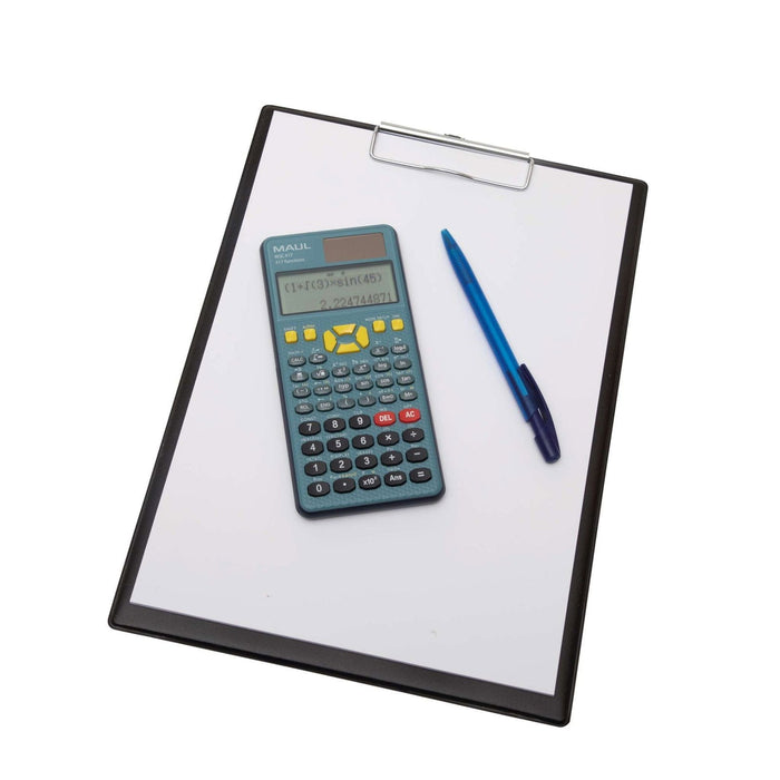 Maul Msc 417 - Calculadora Científica Con Pantalla De 2 Líneas, 80% Plástico Reciclado, Pantalla Lcd, Incluye Funda De Tapa Dura, Color Azul Y Negro