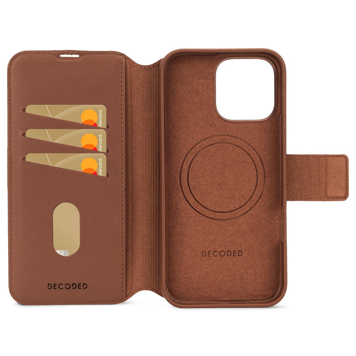 Decoded Leather Detachable Wallet Funda Para Iphone 16 Pro Max 17,5 Cm (6.9") Funda Cartera Marrón