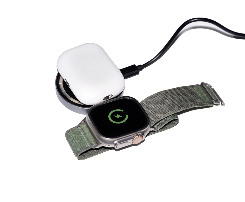 Deltaco 2-In-1 Wireless Charger 15w Transparent