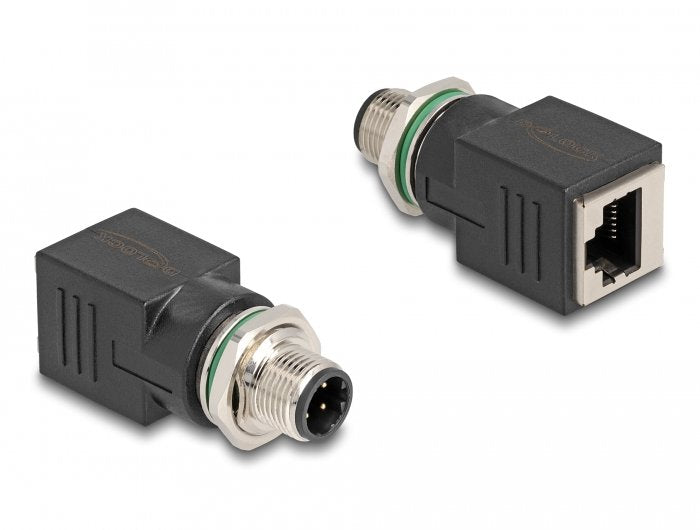 Delock M12 Adaptador D-Kodiert 4 Pin Macho A Rj45