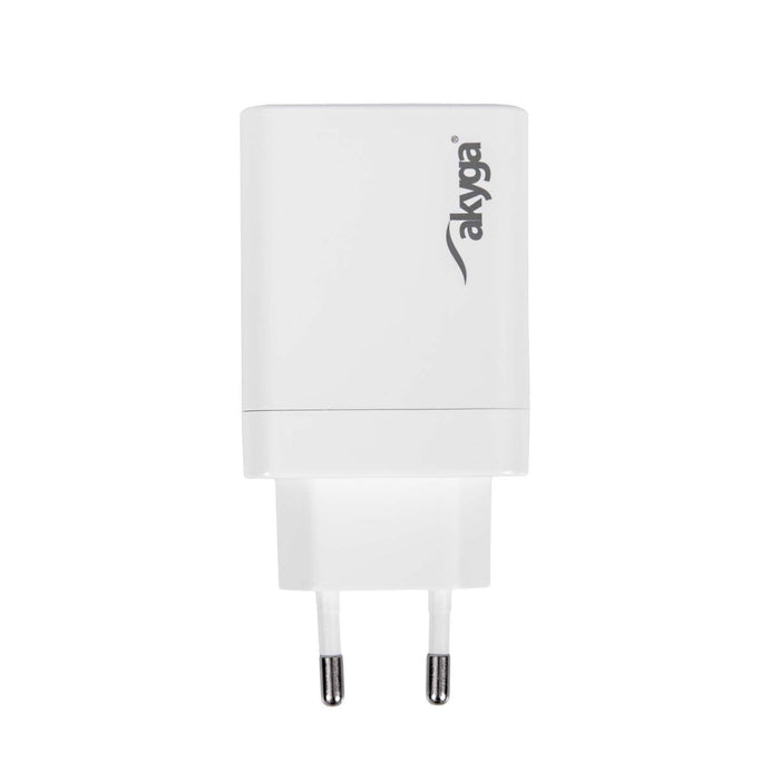 Akyga Wall Charger Ak-Ch-29 45w 2x Usb-C Pd Gan 5-20v 2.25-3a White