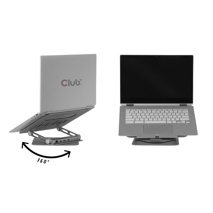 Club3d Laptopmänder Con Usb-C Hub 100w 360° 4k60hz
