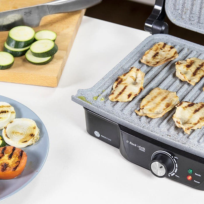 Cecotec Kontaktgrill Rock?N Grill 2000 W (Negro/Edelstahl, 2.000 Watt) 3025