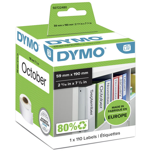EAN 5411313990196 - DYMO LW - Large Lever Arch File Labels - 59 x 190 mm - S0722480 Blanco Etiqueta para impresora autoadhesi imagen 1