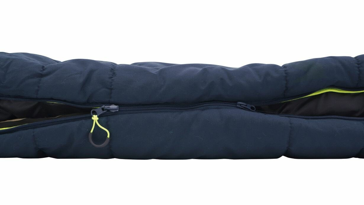 Outwell Camper Lux Adulto Saco De Dormir Semi-Rectangular Algodón, Poliéster Azul