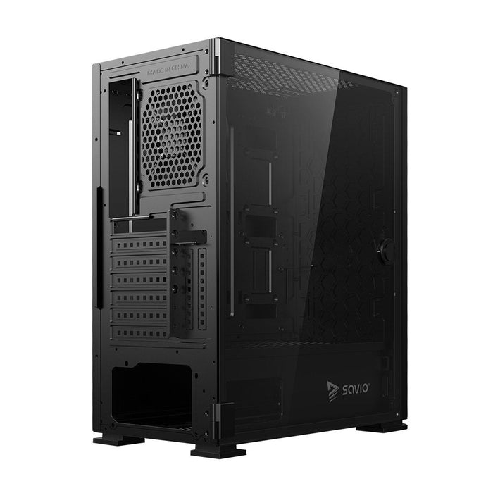 Caja Pc Savio Shadow X2 De Malla/Cristal Para Ordenador Negro