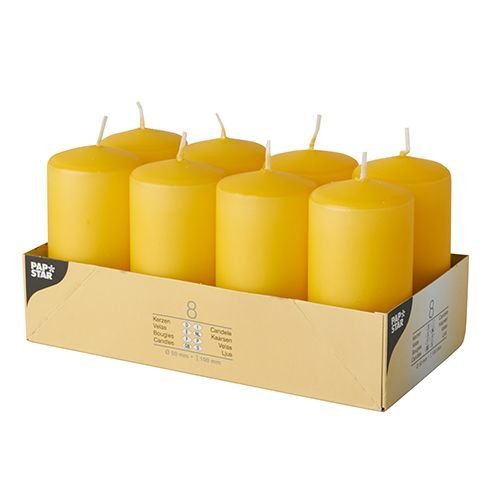 Candle Papstar Stumpenkerzen 10 Cm Goldgelb