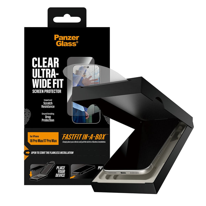 Panzerglass Displays. Ip 17/18 Pro Max Ultra Wide Fastfit Box