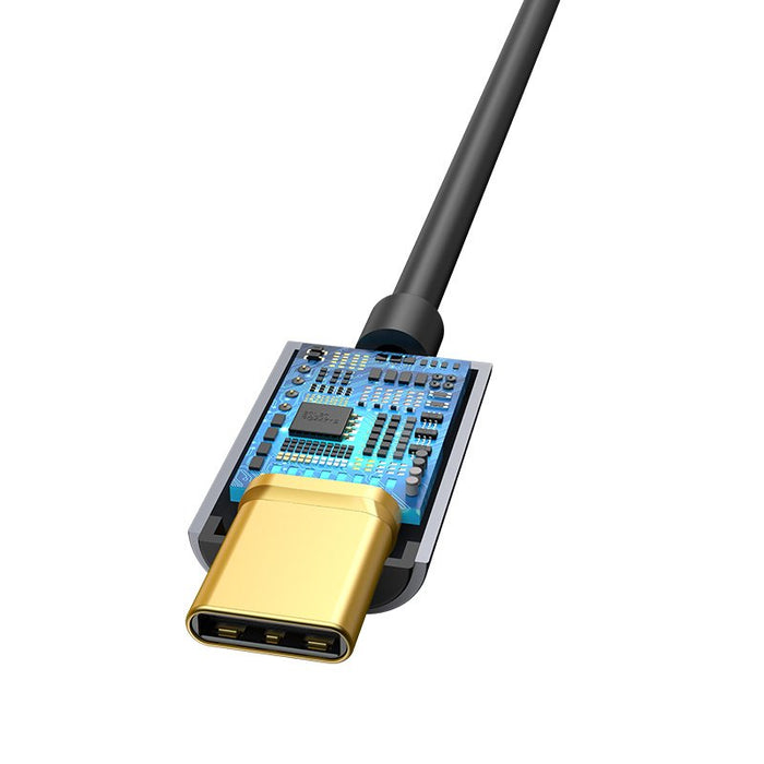 Baseus L54 Cable De Teléfono Móvil Negro, Gris Usb C 3,5mm