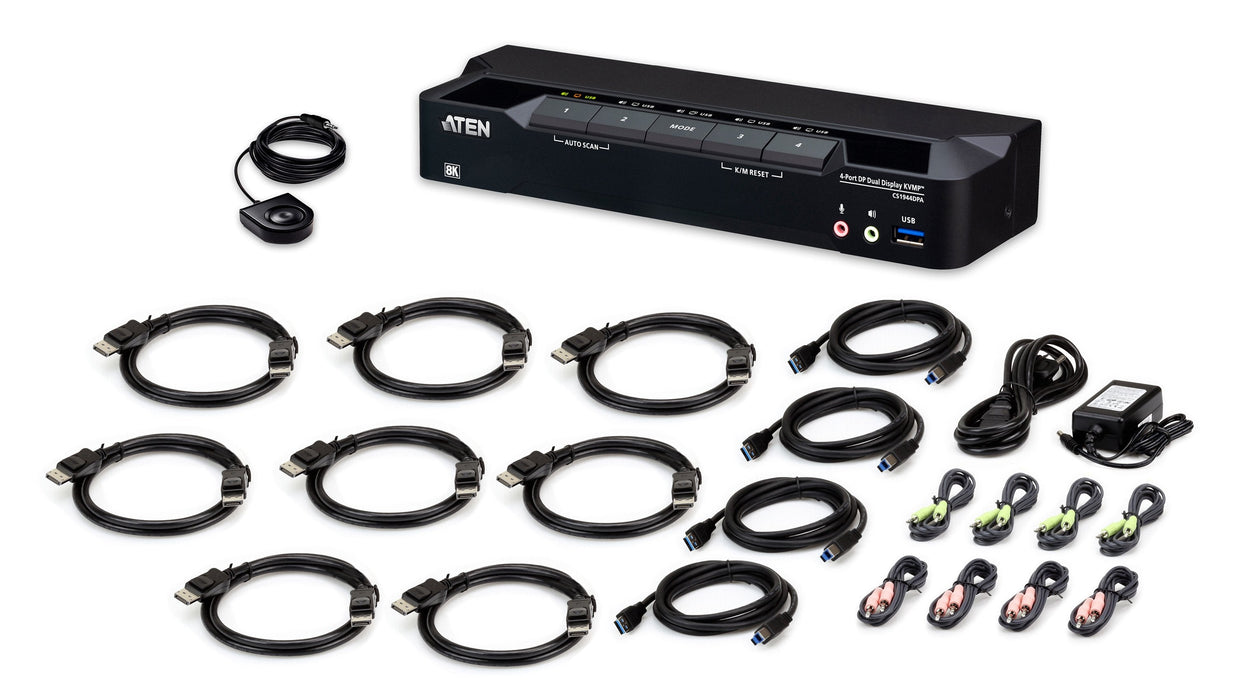 4-Port Usb 3.0 8k Displayport  Dual-Display Kvmpt Switch