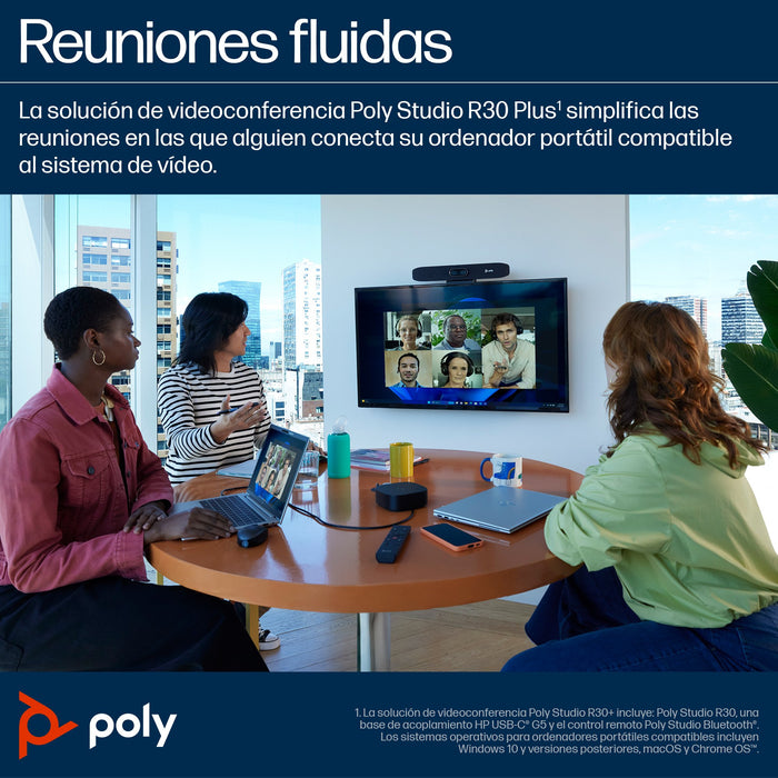 EAN 0197497463224 - HP Poly Studio R30 USB Video Bar Gris 3840 x 2160 Pixeles imagen 5