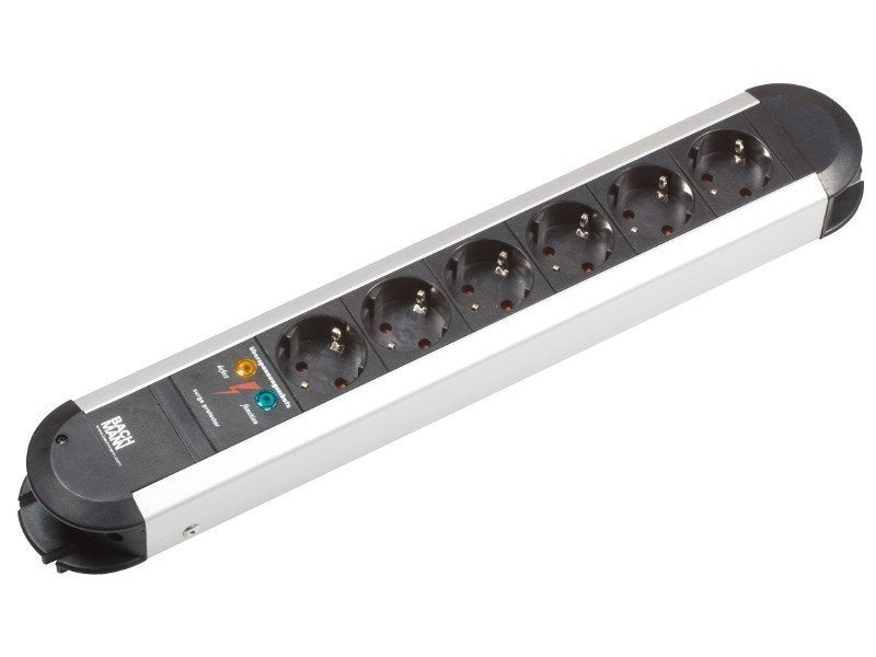 Enchufe Bachmann Primo Alu , 6 Vías, Negro, 2,0 M, Sin Interruptor