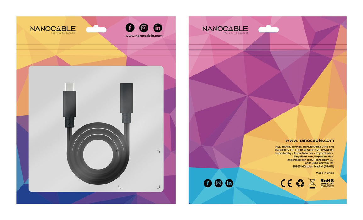 EAN 8433281015371 - Nanocable 10.01.4501-L150 cable USB USB 3.2 Gen 2x2 1,5 m USB C Negro imagen 7