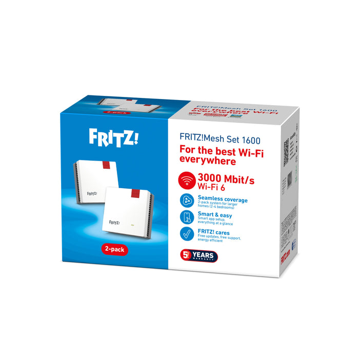EAN 4023125031267 - Mesh Set FRITZMESH SET 1600 2-PACK EDITION INTERNATIONAL Doble banda (2,4 GHz / 5 GHz) Wi-Fi 6 (802.11ax) imagen 9