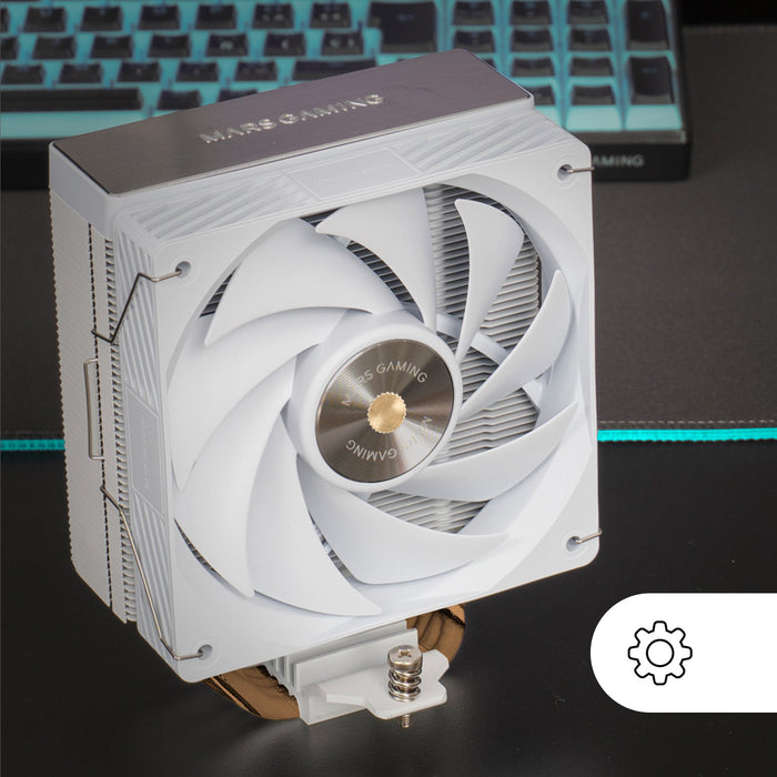 EAN 8435693112037 - Mars Gaming MCPU-X4W Procesador Refrigerador de aire 12 cm Blanco 1 pieza(s) imagen 6