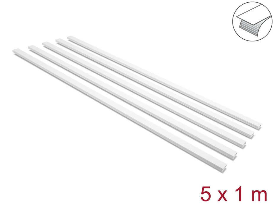 Delock Canaleta Para Cables Autoadhesivo Con Schiebedeckel 25 X 10 Mm - Longitud 1 M Pack De 5 Blanco
