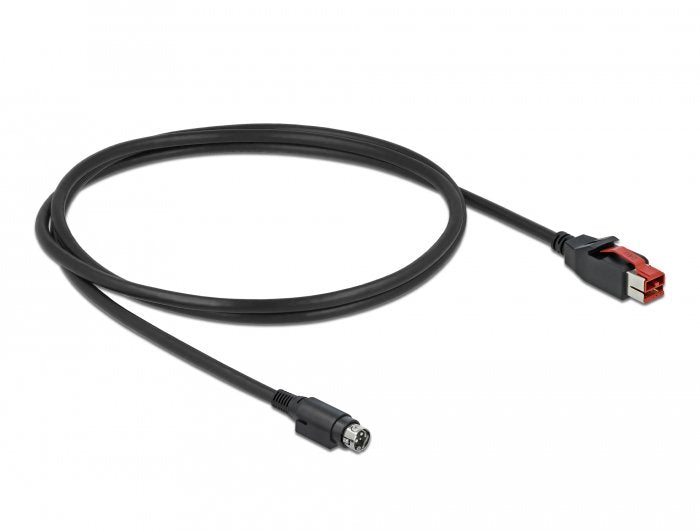 Delock Powerojousb Cable Stecker 24 V Zu Mini-Din 3 Pin Stecker 3 M Für Pos Drucker Und Terminals
