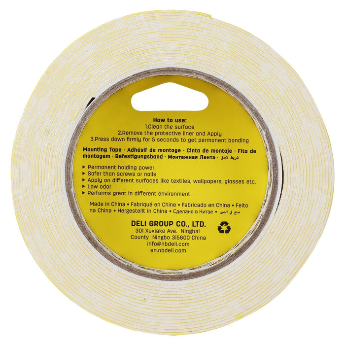 Deli Cinta Doble Cara De Espuma 25,4mmx5m