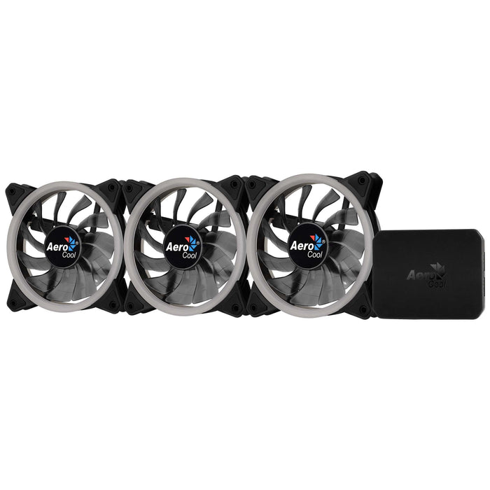 Ventilador Aerocool Rev Rgb Pro 12cm 1200rpm 15.1dba Iluminación Anillo Dual Led 16.8 Millones De Colores Control P7-H1