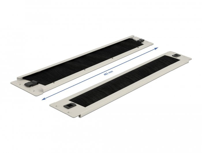 Delock Tira De Cepillo Para Administración De Cables De 19 " Sin Herramientas 2u Gris