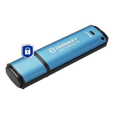 EAN 0740617329100 - Kingston Technology IronKey Vault Privacy 50 unidad flash USB USB tipo A 3.2 Gen 1 (3.1 Gen 1) Negro, Azu imagen 2