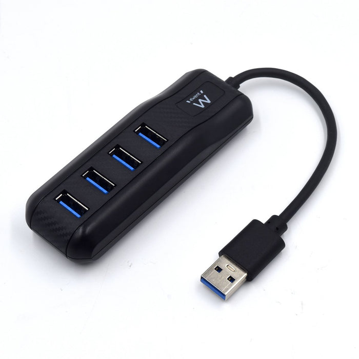 EAN 8054392619014 - Ewent EW1138 hub de interfaz USB 3.2 Gen 1 (3.1 Gen 1) Type-A 5000 Mbit/s Negro imagen 1