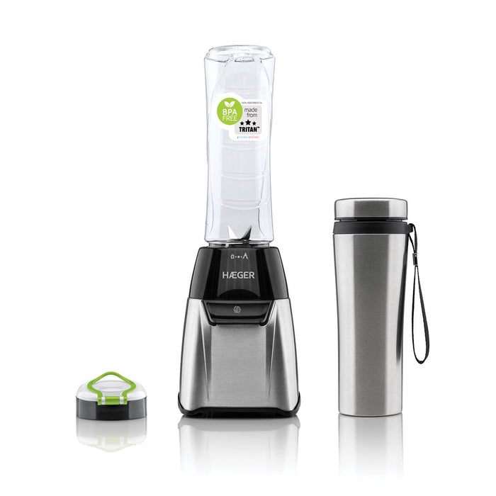 EAN 5608475032875 - Haeger LQ-350.008A licuadora 0,6 L Licuadora de vaso 350 W Negro, Acero inoxidable, Transparente imagen 1