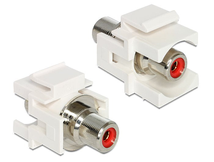 Keystone Modul Cinch Buchse > Cinch Buchse Rot   Weiss