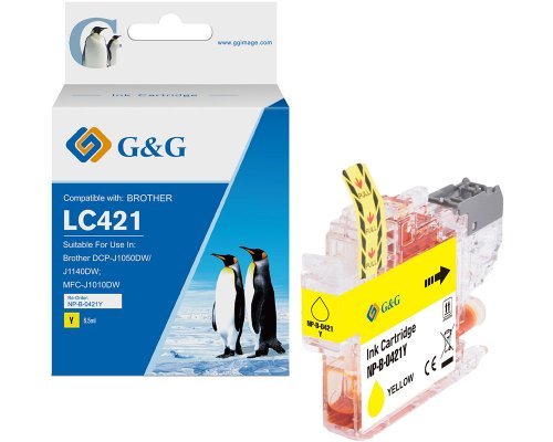 G&G Tinte Compatible Con Brother Lc421y 200 Copias Amarillo