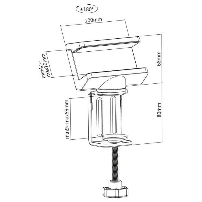 Abrazadera De Mesa Inline Para Regleta De Enchufes, Giratoria, Abrazadera De Tornillo, Blanca