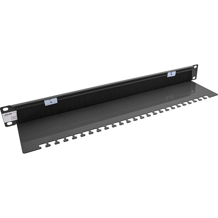 Inline® 19 Cable Entry Plate With Brush And Cable Strip, 1u, Ral 9005
