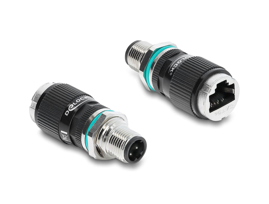 Delock M12 Adapter D-Kodiert 4 Pin Conector Macho A Rj45 Conector Hembra Para Montaje Redondo Recto