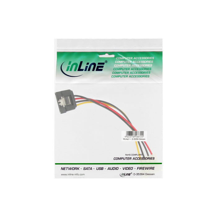 Adaptador De Alimentación Inline Sata Molex De 4 Pines A Sata De 15 Pines Con Pestillo 0,3 M