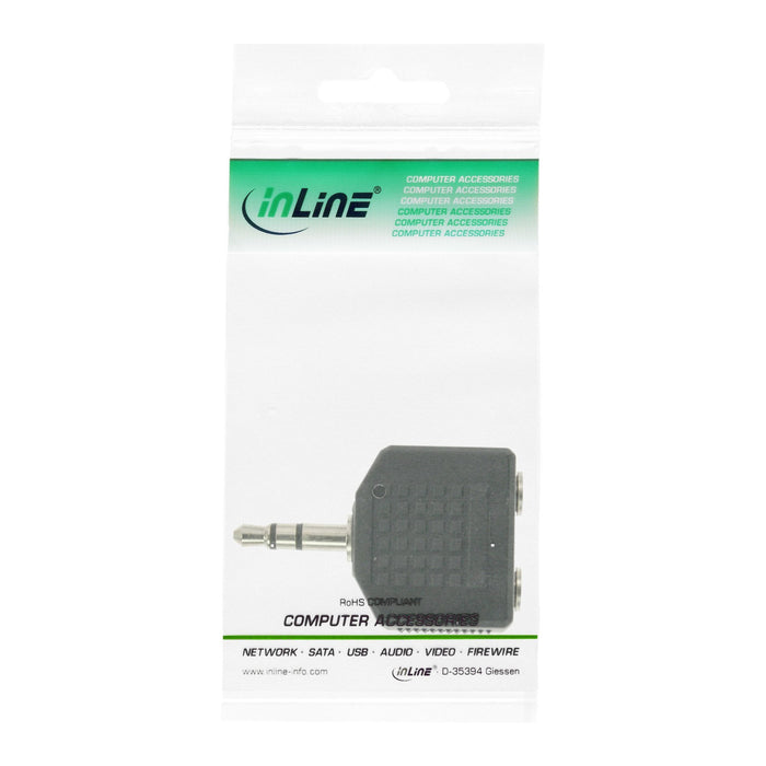 Adaptador De Audio Inline De 3,5 Mm Macho A 2x 3,5 Mm Estéreo Hembra