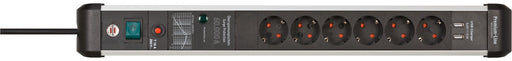EAN 4007123677061 - Brennenstuhl 1391010610 base múltiple 3 m 6 salidas AC Interior Negro, Plata imagen 2