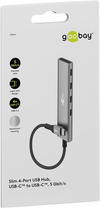 EAN 4040849765643 - Goobay 76564 hub de interfaz USB Tipo C 5000 Mbit/s Gris imagen 4