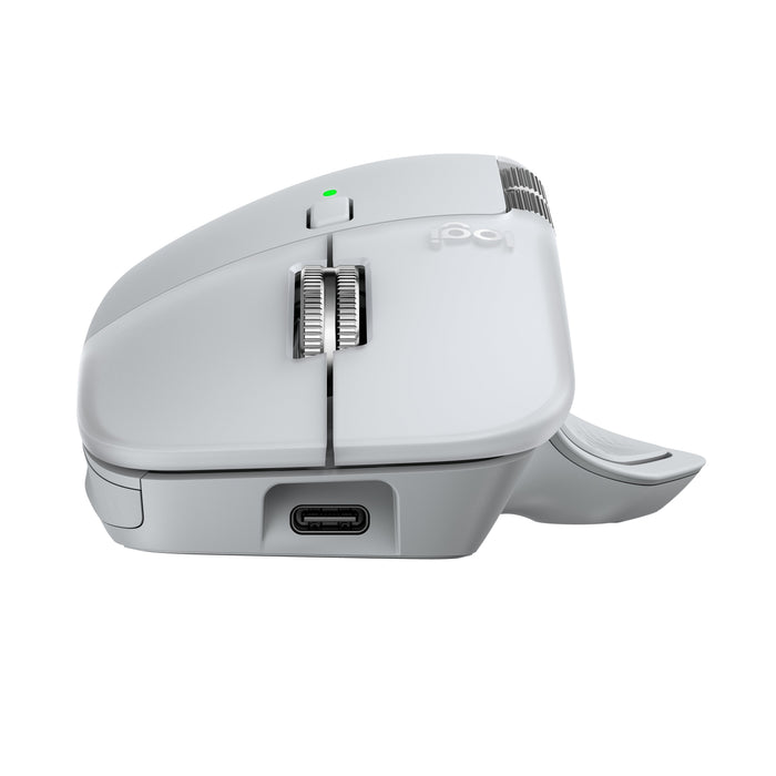 Ratón Logitech Mx Master 4 For Mac, Bluetooth Ergonómico Con Respuesta Háptica Avanzada, Desplazamiento Ultrarrápido, Carga Usb-C, Macos, Ipados, Windows - Plateado Blanco