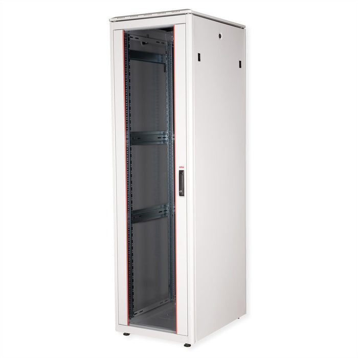 Roline 19-Zoll Netzwerkschrank Pro 42 He, 600x800 Bxt Glastr Grau