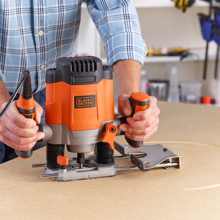 EAN 5035048658284 - Black & Decker KW1200E-QS fresadora y desbastadora Negro, Naranja 28000 RPM 1200 W imagen 4