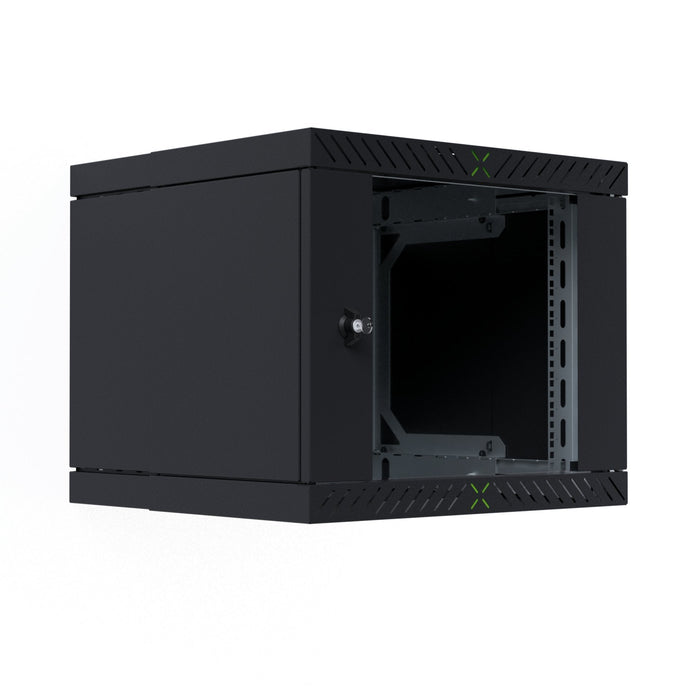 Armario De Pared X-Rack De 19" Con Puerta De Vidrio De 400-600 Mm, 9u, Negro.