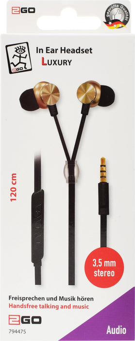 EAN 4010425944755 - 2GO 794475 auricular y casco Auriculares Alámbrico Dentro de oído Llamadas/Música Oro imagen 2